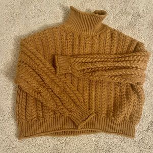 Chunky camel knit sweater